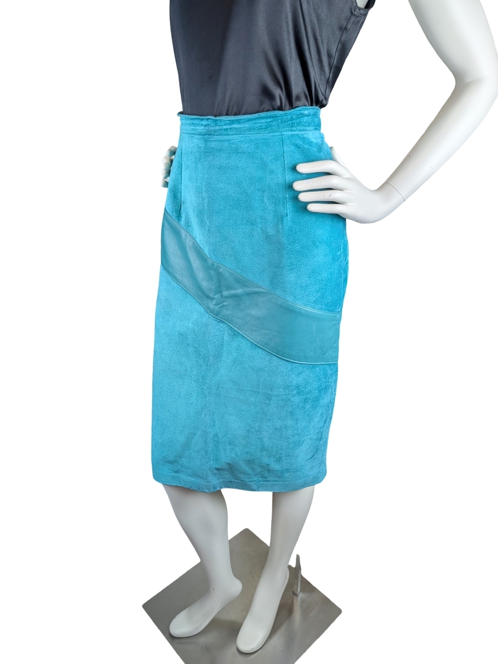 Vintage Late 80s Early 90s Danier Leather Suede Pencil Skirt High Waist Fits S/M
